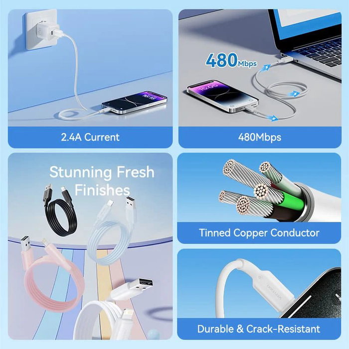Vention Cable USB 2.0 a Lightning 1m Blanco Vention Cable USB 2.0 a Lightning 1m Blanco